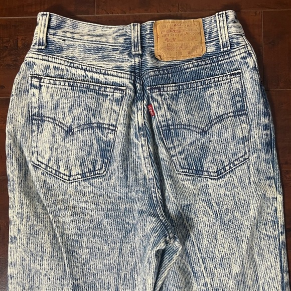 VINTAGE Levi’s Denim High Rise Straight Leg Button Fly Railroad Stripe Size 7 - Picture 6 of 12